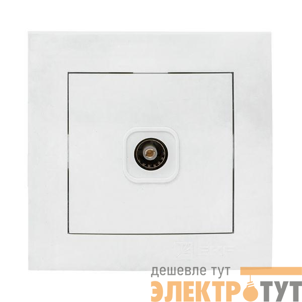 Розетка телевизионная TV 1-м Валенсия 5-862МГц 75Ом бел. PROxima EKF EWA00-027-10