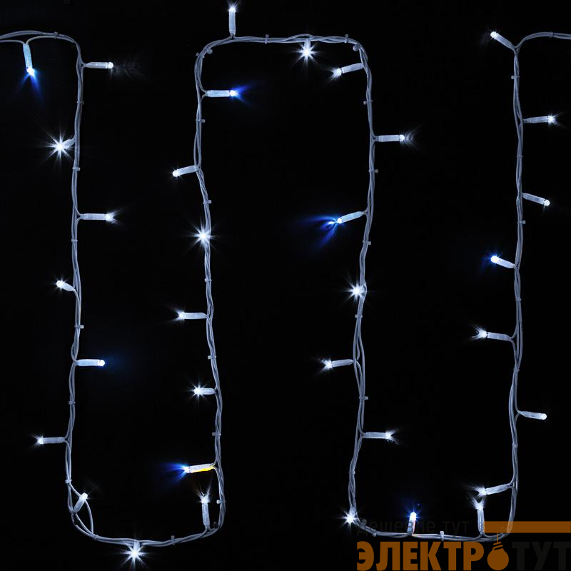 Гирлянда модульная "Дюраплей LED" 20м 200LED мерцающий "Flashing" (каждый 5-й диод) бел. провод бел. каучук Neon-Night 315-185