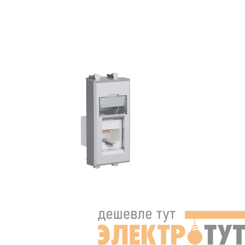 Розетка компьютерная модульная RJ-45 кат.6А 1мод. "Avanti" "Закаленная сталь" DKC 4404371