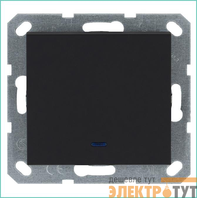 Выключатель 1-кл. 10А IP20 с подсветкой механизм черн. матовый soft touch Jasmart G3011NPB