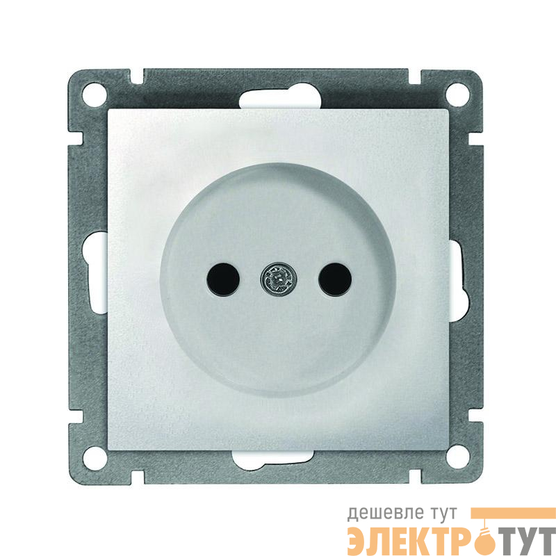 Розетка 1-м СП Афина 16А IP20 без заземл. механизм серебр. Universal A0022-S