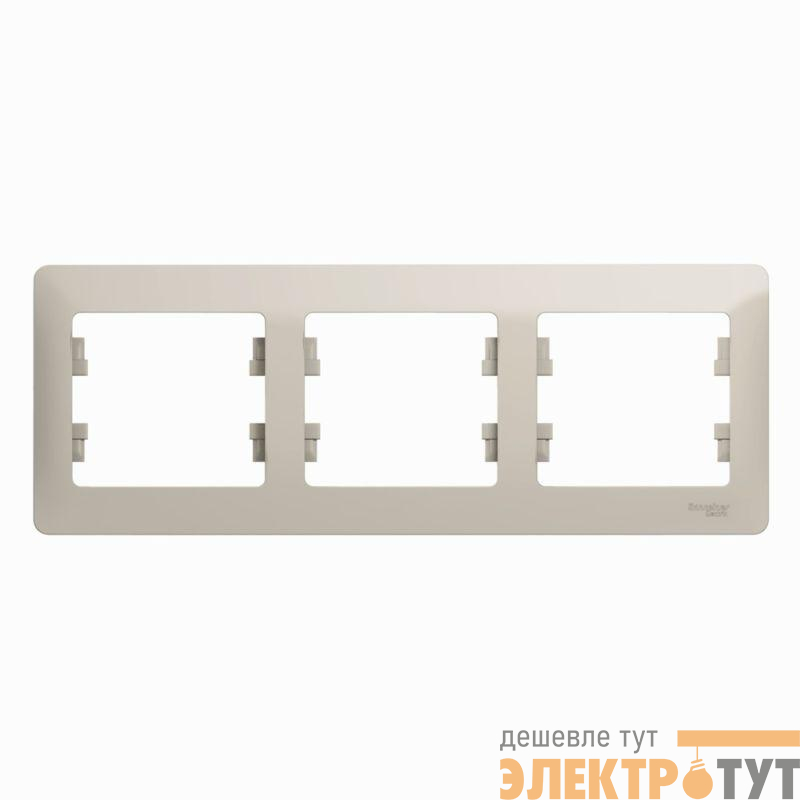 Рамка 3-м Glossa горизонт. молоч. SE GSL000903