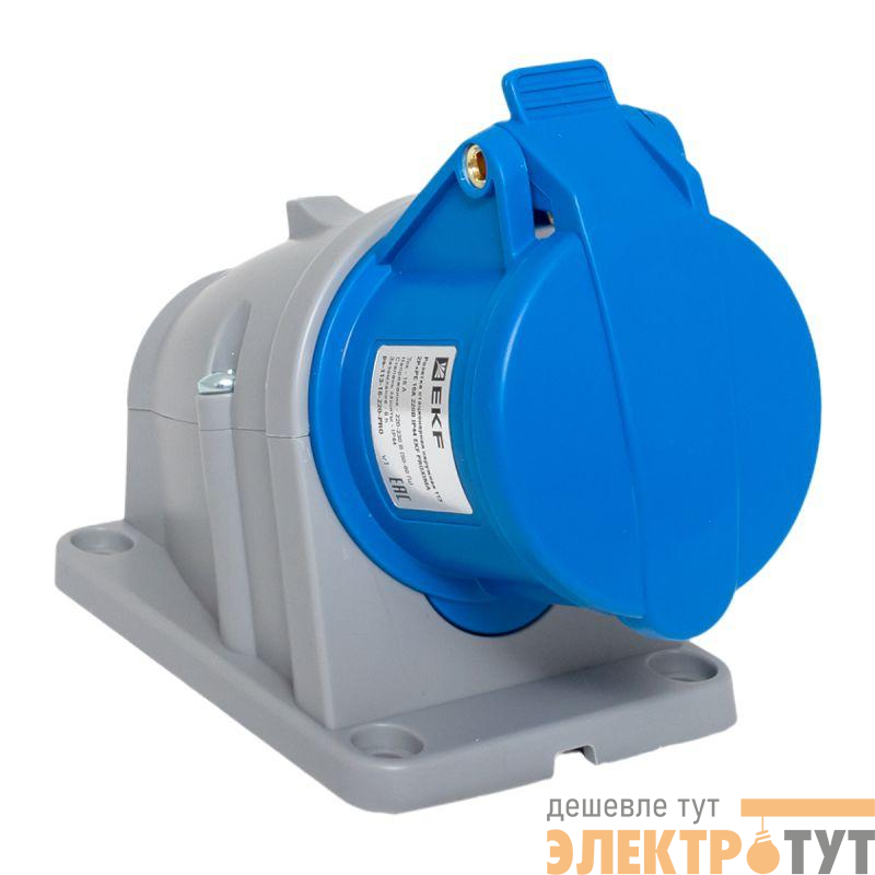 Розетка стационарная наружная 113 2Р+РЕ 16А 220В IP44 PROxima EKF ps-113-16-220-PRO