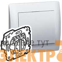 Переключатель проходной 2-кл. СП Galea Life 10А IP21 250В с 2 зел. подсветкой PRO21 0.5мА механизм сер. Leg 775608