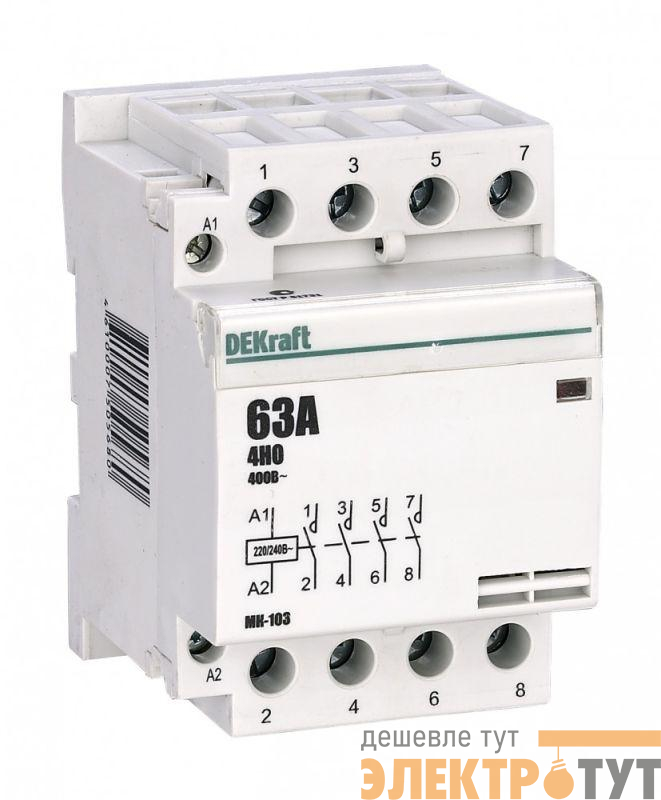 Контактор модульный МК-103 4НО 32А 230В DEKraft 18074DEK