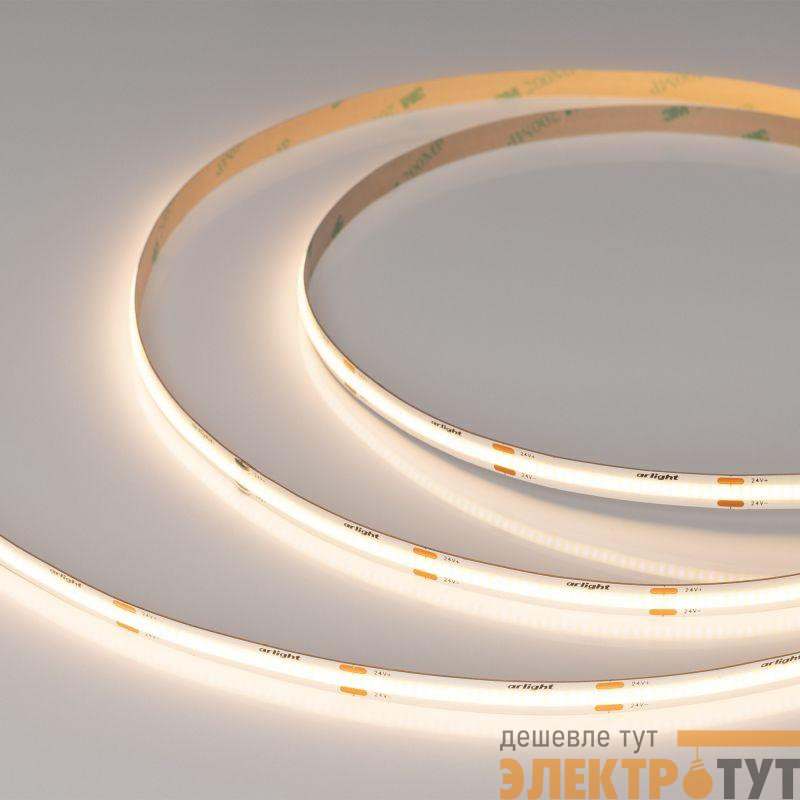 Лента светодиодная COB-X480-8mm 24V Warm 3500К 8Вт/м IP20 CSP (уп.5м) Arlight 044575