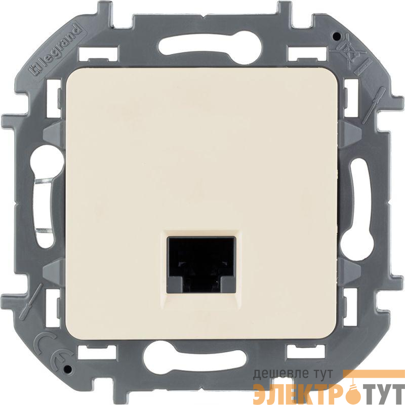 Розетка компьютерная Inspiria RJ45 кат.6 UTP механизм сл. кость Leg 673831