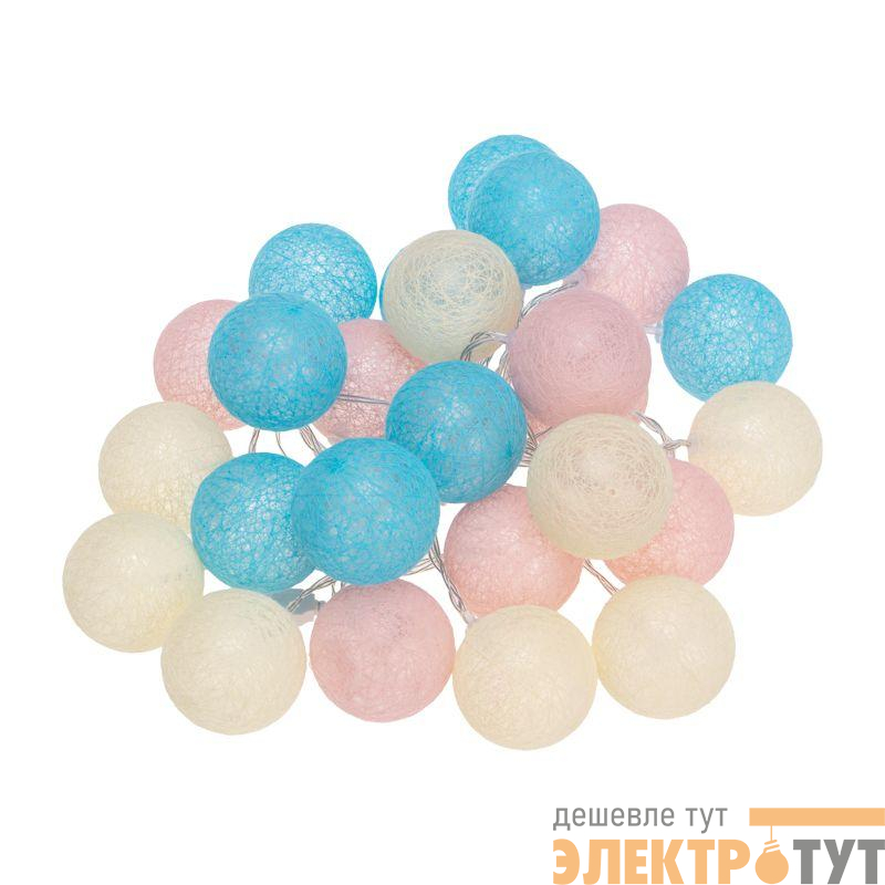 Фонарики тайские Перламутр 5м 25LED тепл. бел. питание USB прозр. ПВХ Neon-Night 304-010