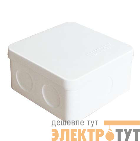 Коробка распределительная ОП 84х84х45мм IP54 7 выходов без гермовводов крышка защелкивающаяся бел. Epplast 125101