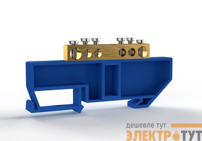 Шина нулевая на DIN-изоляторе 6х9мм 6 отвер. латунь TOKOV ELECTRIC TKE-BCB-69-6-DIN/N