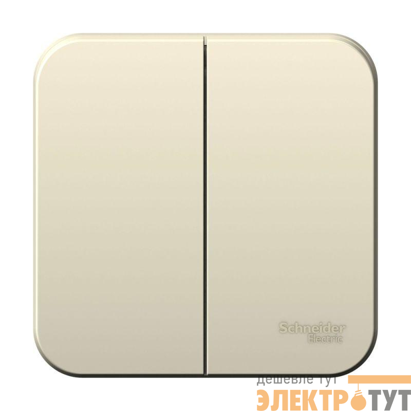 Выключатель 2-кл. ОП Blanca 10А IP20 (сх. 5) 250В с изолир. пластиной молочн. SE BLNVA105012