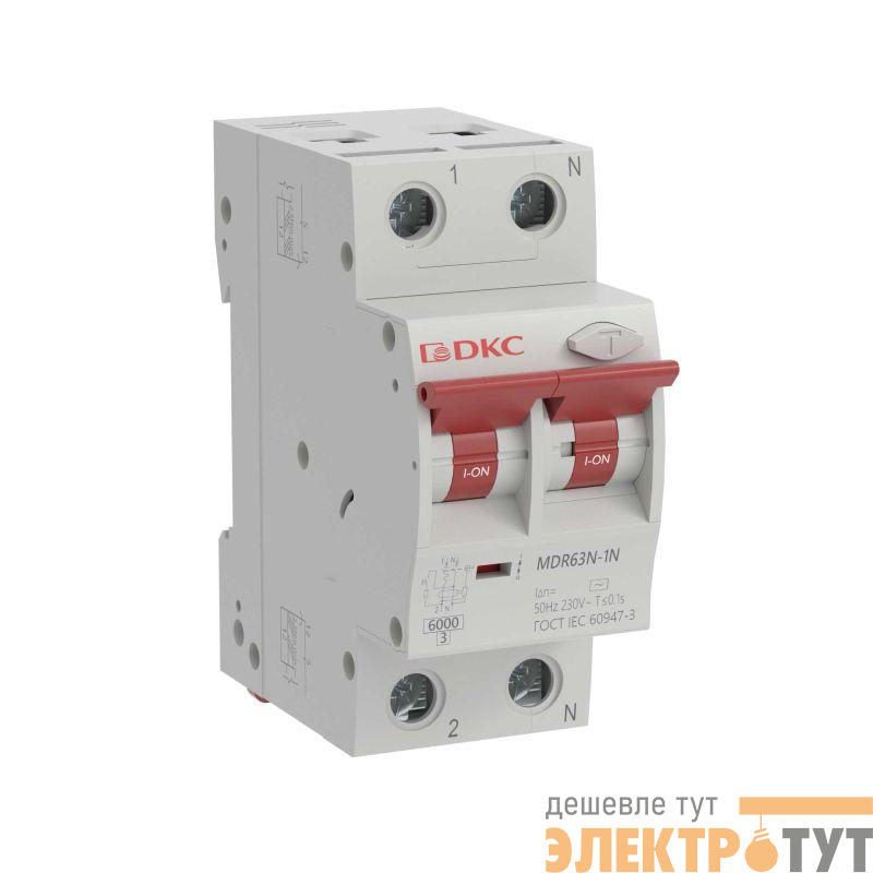 Выключатель автоматический дифференциального тока 2п (1P+N) C 40А 100мА тип A 6кА MDR63N YON MDR63N-1N3C40-A
