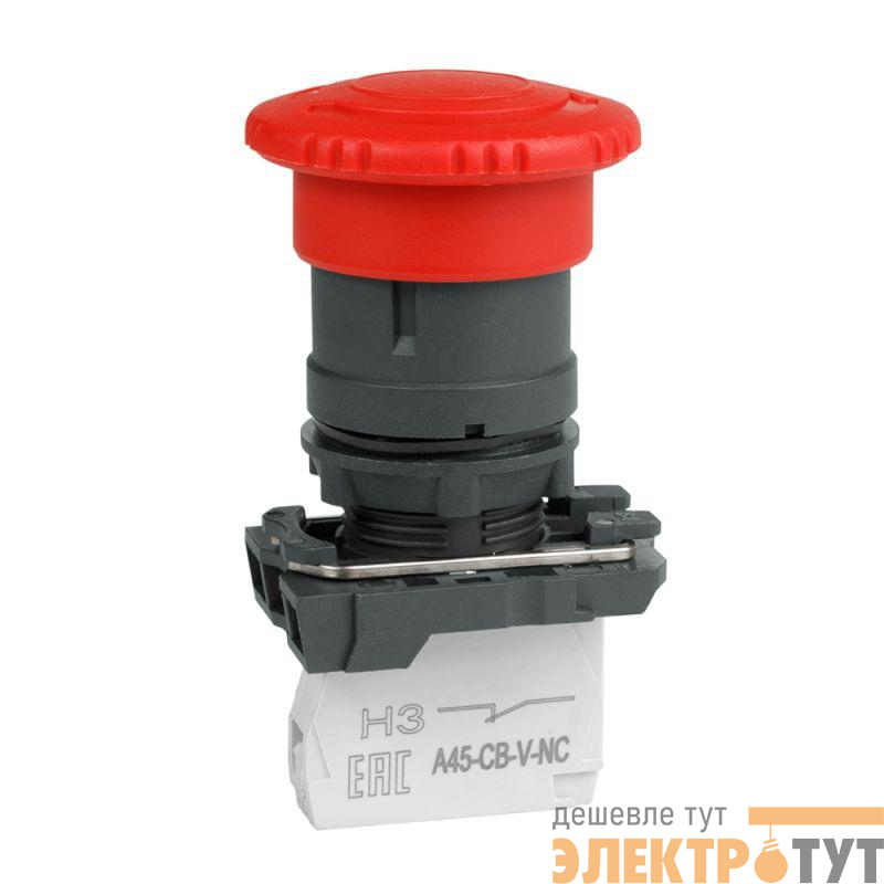 Кнопка аварийного останова OptiSignal D22 C5-ESTR-11 пластик 1НО+1НЗ возврат поворотом XB5AS8445 КЭАЗ 332193