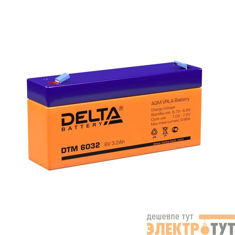 Аккумулятор UPS 6В 3.2А.ч Delta DTM 6032