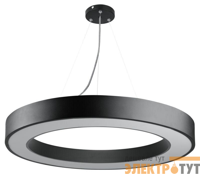 Светильник светодиодный Geometria Ring SPO-133-B-40K-045 45Вт 4000К 3200лм IP40 600х80мм подвесной драйвер внутри черн. Эра Б0058903