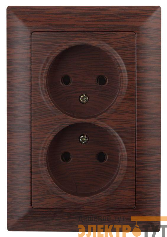 Розетка 2-м СП Solo 4-204-10 16А 250В IP20 без заземл. венге Intro Б0053672