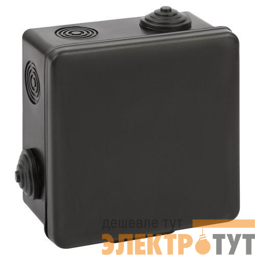 Коробка распаячная ОП 100х100х50мм с гермовводами 8 входов IP54 черн. KOR-100-100-50-8g-B Эра Б0061777