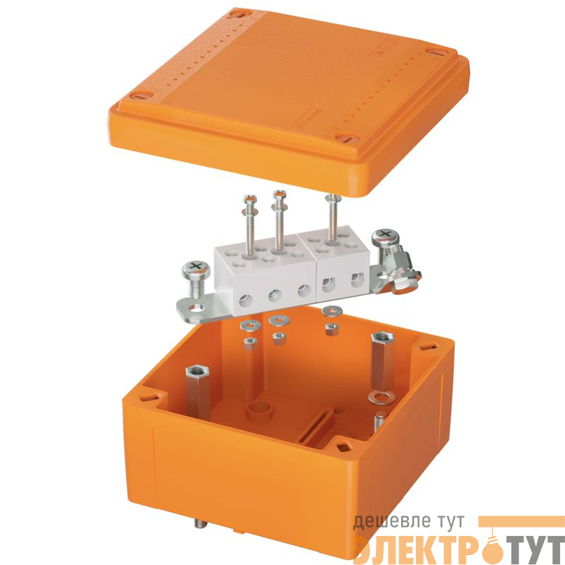 Коробка ответвительная FS 100х100х50мм IP56 5п 450В 20А 10кв.мм с гладкими стенками и клеммниками пластик. DKC FSB10510