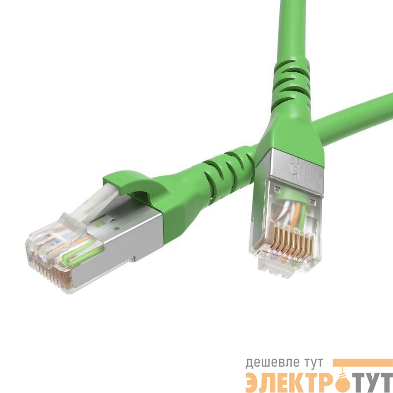 Патч-корд кат.5E F/UTP экранир. 4х2 LSZH 10м зел. DKC RN5EFU4500GN