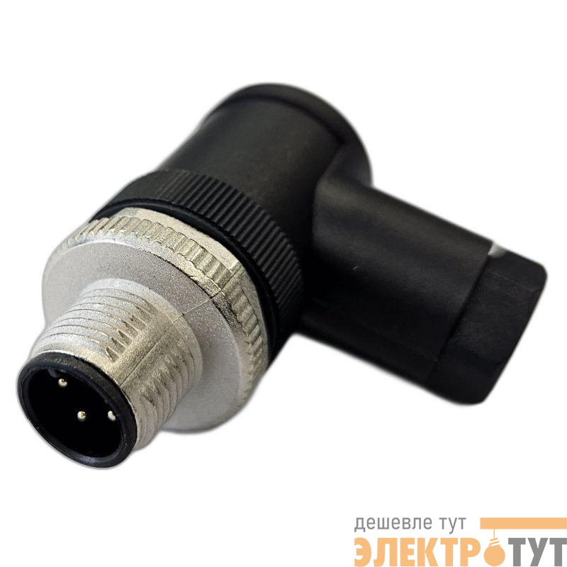 Разъем М12 4A штыревой винт пластик. угловой резьба PG7 каб. часть СЦМ120019-04A СТЭЗ 185200143