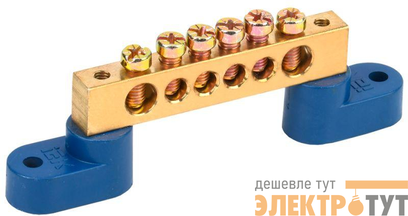 Шина нулевая ШНИ 8х12-6-У2-С на двух угловых изоляторах IEK YNN10-812-6C2-K07