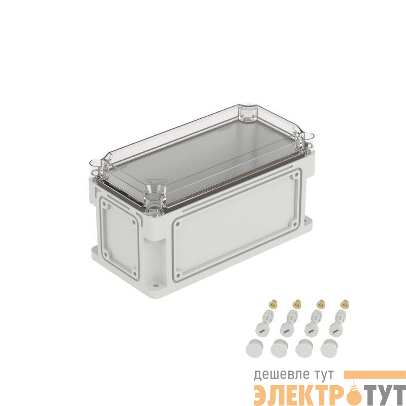 Корпус 300х150х160мм IP67 с прозр. крышкой 35мм с фланцами пластик. DKC 531311
