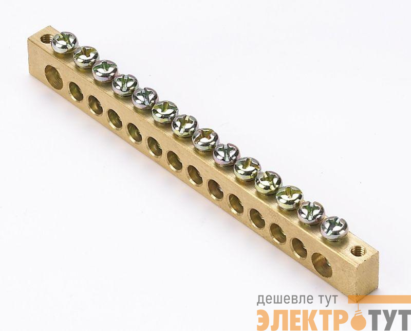 Шина нулевая 14 групп/крепеж по краям 8х12мм DEKraft 32006DEK