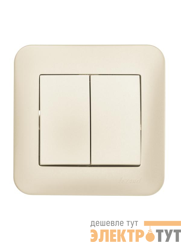 Выключатель 2-кл. 1п СП ASTI 10А IP20 в сборе жемчуж./бел. перламутр. LEZARD 7081-3030-101