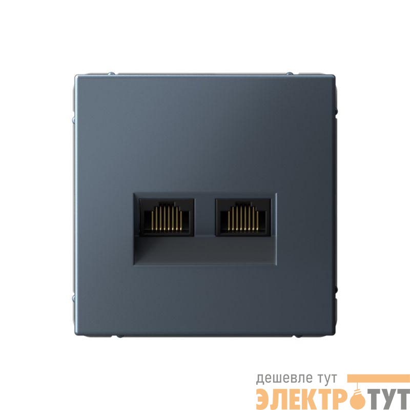 Розетка двойная компьютерная ArtGallery RJ45+RJ45 кат. 6A механизм грифель SE GAL000788