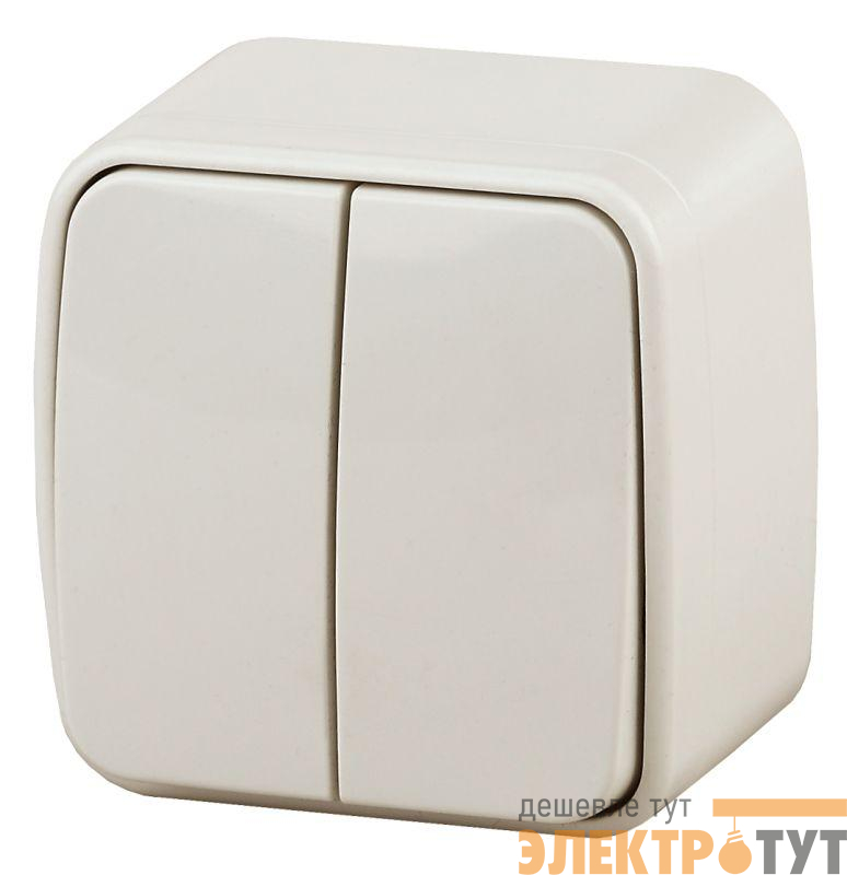 Выключатель 2-кл. ОП Polo 3-104-02 10А 250В IP20 слон. кость Intro Б0053538