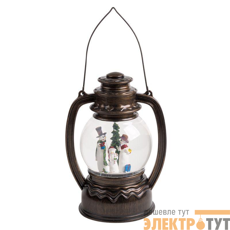 Фонарь декоративный Снеговики 1LED бел. 1.5Вт IP20 эффект снегопада с подсветкой Neon-Night 501-061