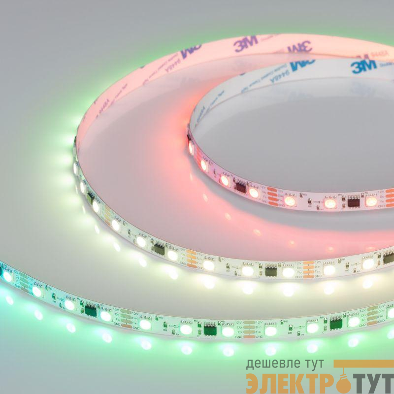 Лента светодиодная SPI-B60-10mm 12V RGB-PX3-BPT 12Вт/м IP20 5060 бегущий огонь (уп.5м) Arlight 039179