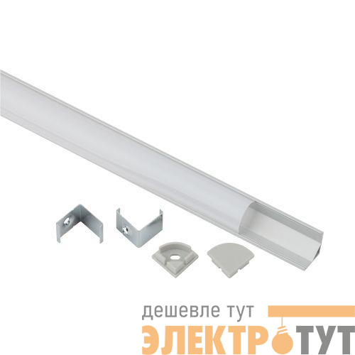 Комплект с угловым анодированным профилем 1616R-1m 16х16мм. 1м CAB280 сереб. Эра Б0062772