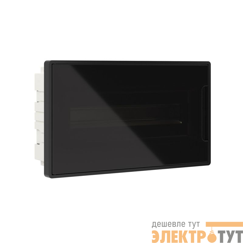 Щиток встраиваемый Фрейм (FRAME) ЩРв-п-18 18мод. с тонированной дверцей с 2 шинами PEN на 8 и 10 отверст. черн. DKC F18B1BD