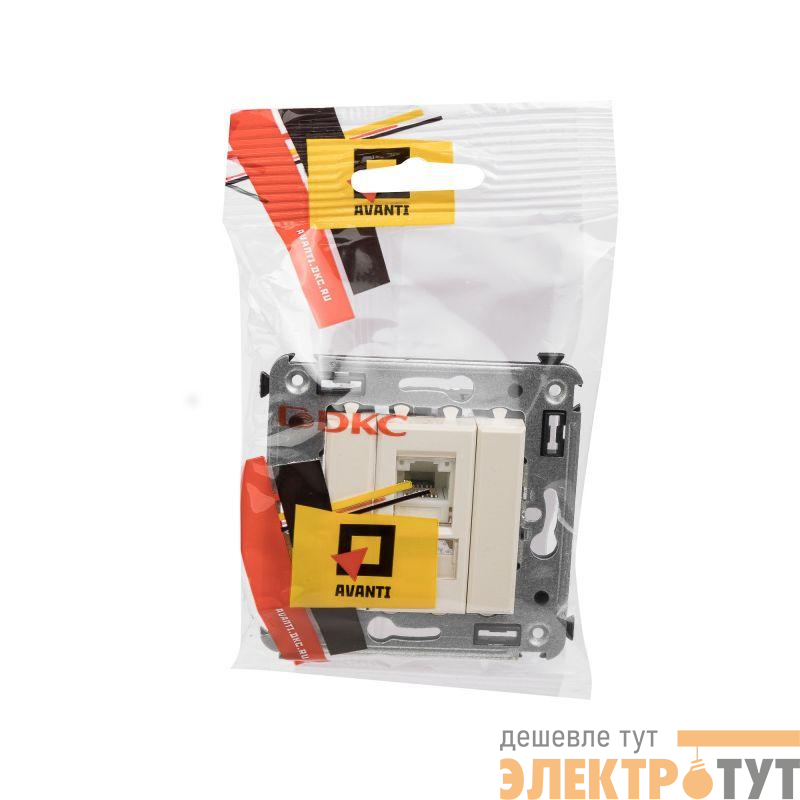Розетка компьютерная 1-м СП RJ-45 кат.5е "Avanti" "Ванильная дымка" DKC 4405463