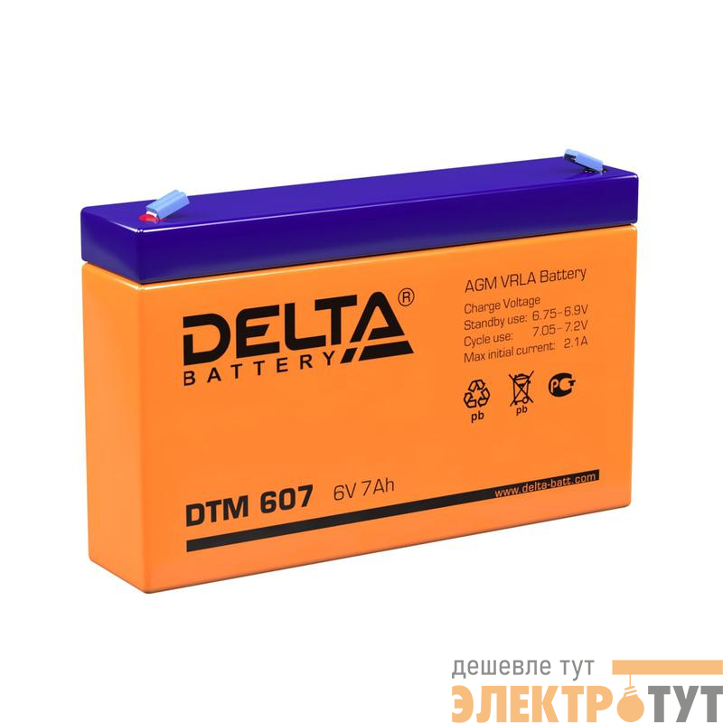 Аккумулятор UPS 6В 7А.ч Delta DTM 607