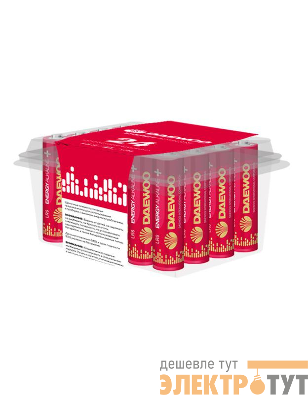 Элемент питания алкалиновый AA/LR6 1.5В Energy Alkaline 2021 Pack-24 (уп.24шт) DAEWOO 5029842