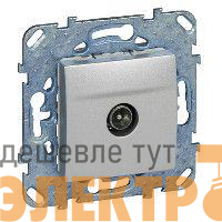 Розетка TV 1-м СП Unica Top проходная алюм. SchE MGU5.463.30ZD