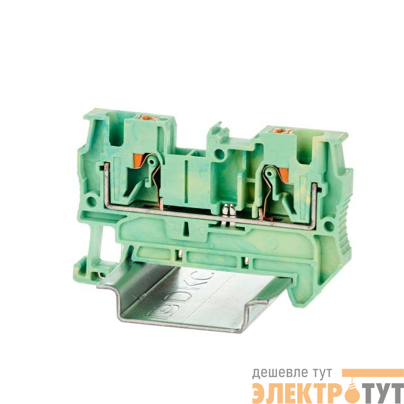 Клемма заземления зажим push-in 2 точки подключения 4кв.мм DKC VPR-4-PE-YG