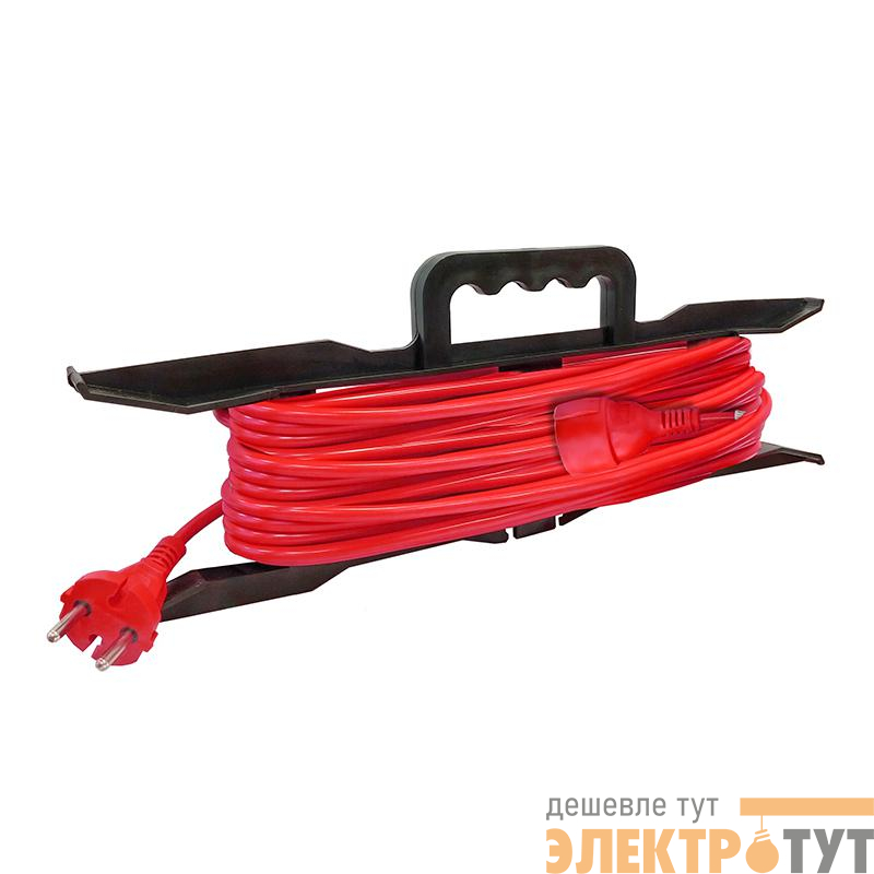 Удлинитель-шнур на рамке 1х50м без заземл. 10А IP20 2.2кВт ПВС 2х1 DOMTOK 2477