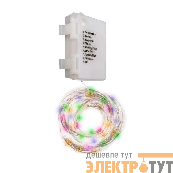 Гирлянда DC-G03-120M 120microLED RGB 12.1м 8реж. 3xAA (не в компл.) ФАZА 5047815