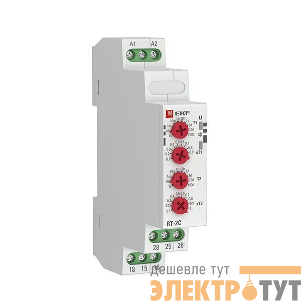 Реле времени RT-2C 2 регулир. порога времени 2 исп. конт. EKF rt-2c
