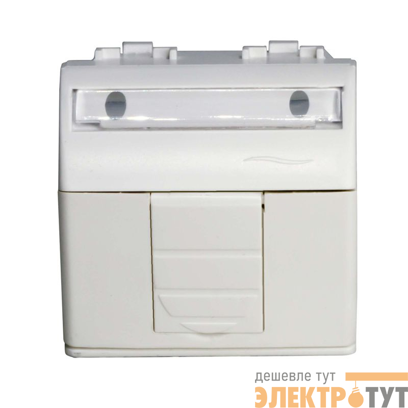 Розетка компьютерная 1-м СП 2мод. Brava RJ45 кат.5E бел. DKC 76655B