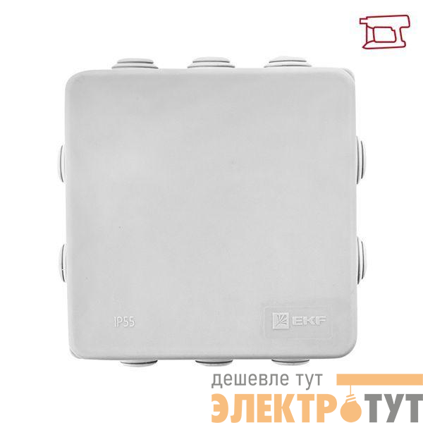 Коробка распаячная КМР-030-014 с крышкой наружная 100х100х55 8 мембранных вводов IP54 розн. стикер PROxima EKF plc-kmr-030-014-r