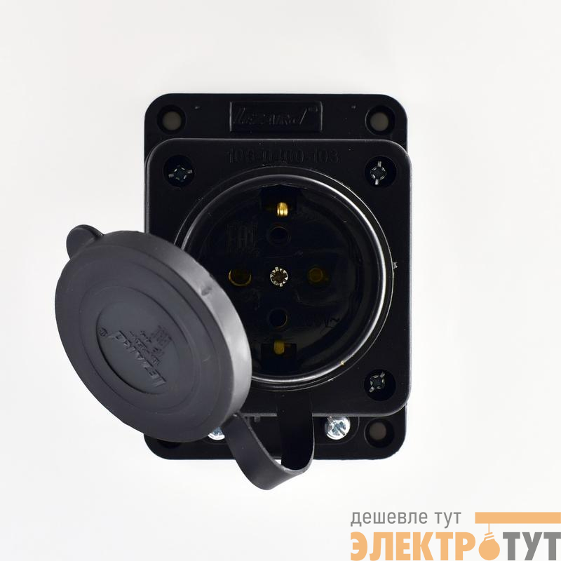 Розетка ОП 16А 2P+PE IP44 220-240В каучук LEZARD 106-0400-0103/103