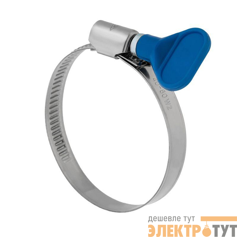 Хомут червячный 32-50/9-0.7мм с ключом нержавеющая сталь W2 (уп.50шт) Rexant 07-0732-1