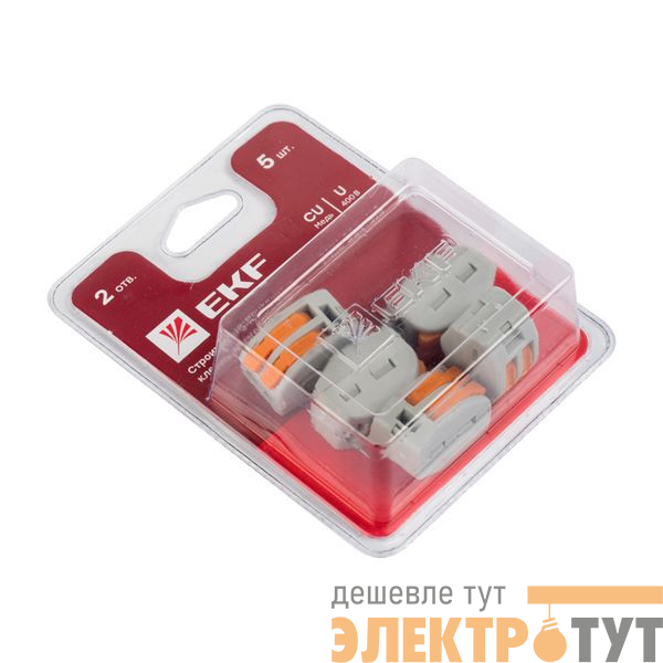Клемма строительно-монтажная СМК 222-412 (блист.5шт) EKF plc-smk-412b