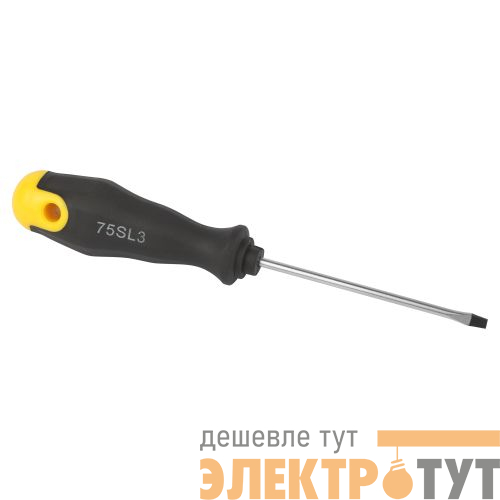 Отвертка шлицевая SL 3х75мм двухкомпонентн. рукоятка 75SL3 Эра Б0055854