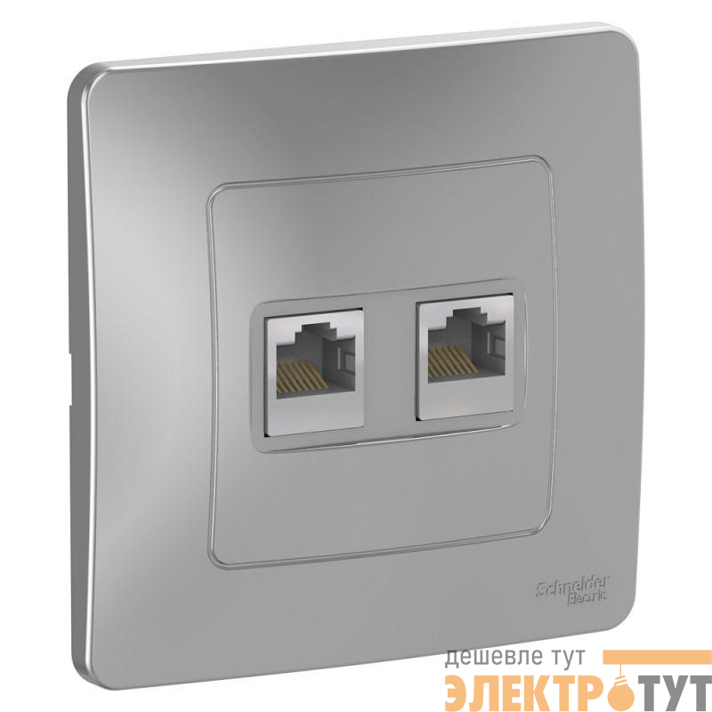 Розетка компьютерная 2-м СП Blanca RJ45 кат.5E алюм. SE BLNIS045453
