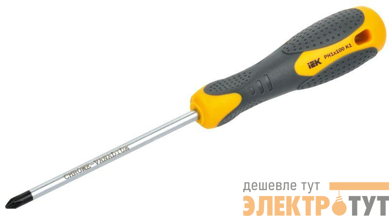 Отвертка крестовая Ph1х100мм K1 ARMA2L 3 IEK A2L3-SC10-K1-PH-10-100